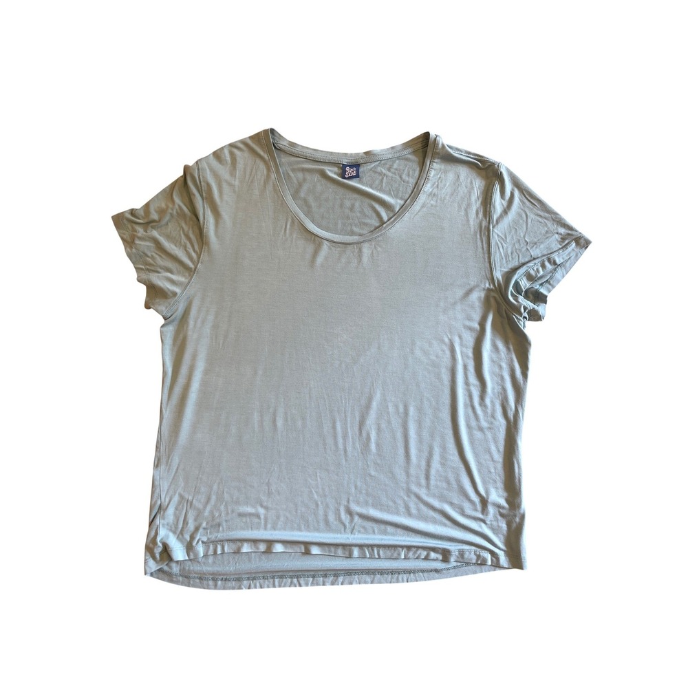 RipSkirt Hawaii Womens XXL Sage Green Modal Spandex Scoop Neck Short Sleeve Tee‎